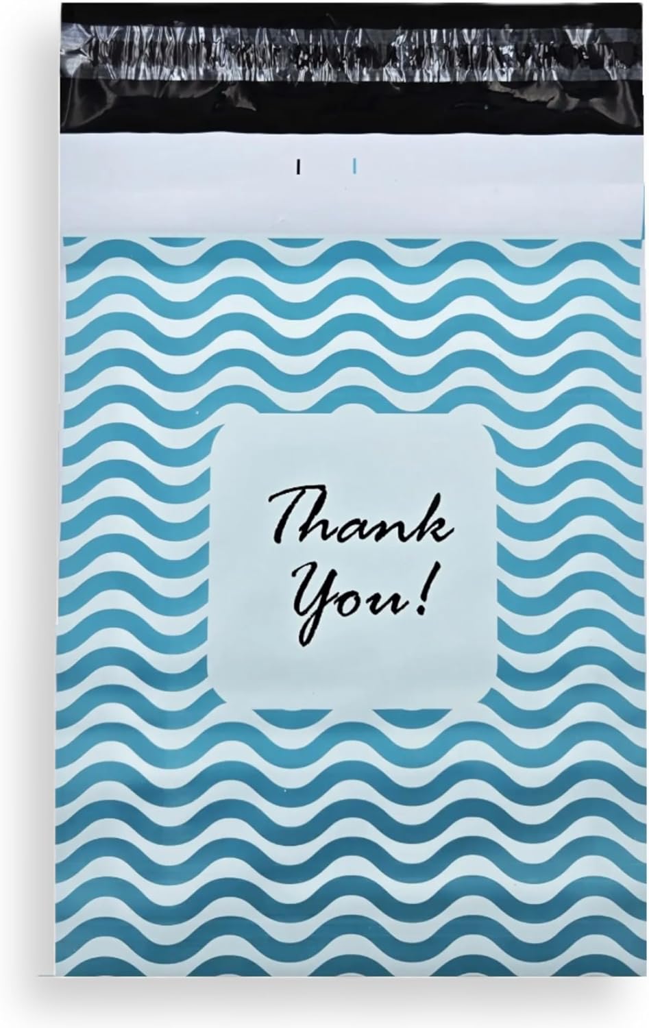 12 x 16 Poly Mailers 2.4 Mil Designer Quality Shipping Plastic Envelopes Mailing Bags Self Adhesive Printed (Blue Thank You, Pack of 250)