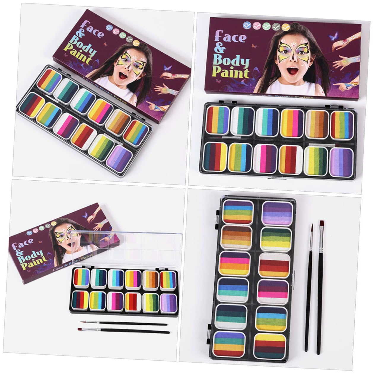 Kit de Pintura Facial para Maquillaje de 12 Colores, Pigmento