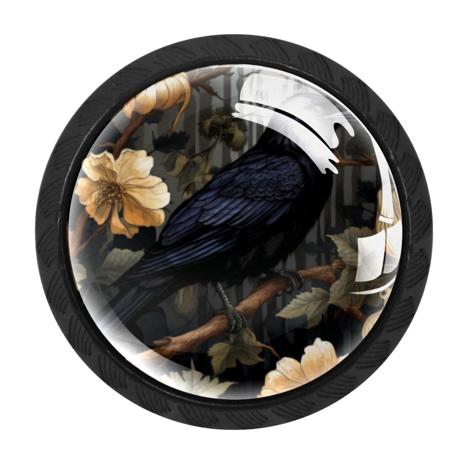 Chenzzzz Multicolored 04 4 Pack Cabinet Handles Black Crow Cabinet Knobs Draw