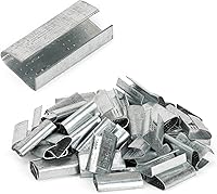 Vista 1 de Sellos abiertos para correas de 1/2 pulgada de ancho, clips de metal resistentes con poder de sujeción superior para asegurar embalajes pesados