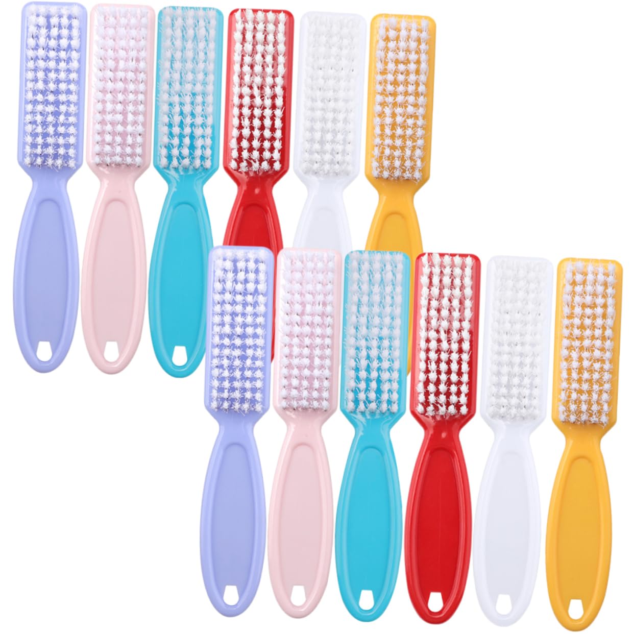 Spazzola per Unghie in Nylon 24 Pezzi Manico Ergonomico per Pulizia Manicure, Piccola e Portatile, Adatta a Viaggi e Uso Domestico Colore Casuale