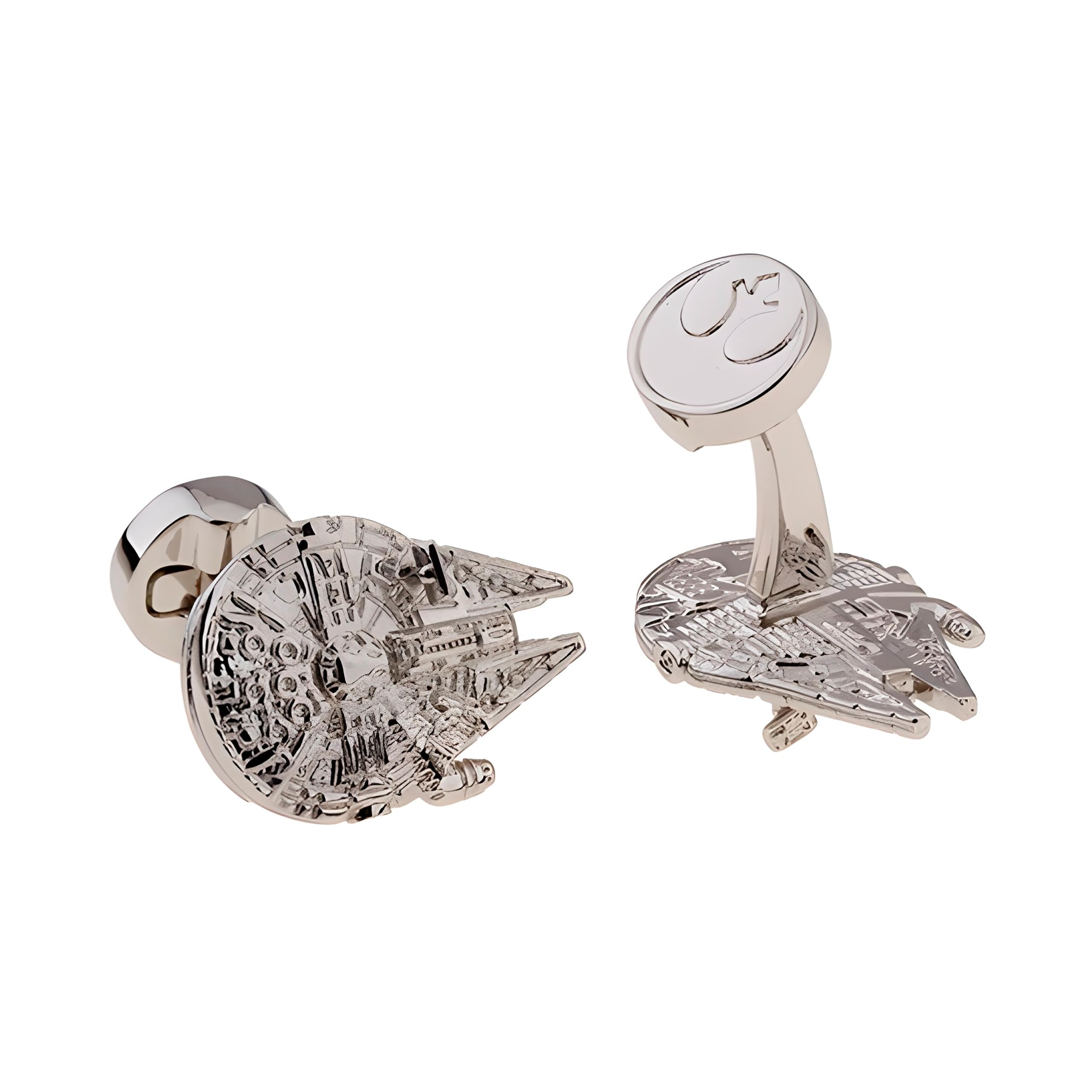 Gemelos de Boda Nave Espacial del Cine en Plateado | Gemelos Originales Para Camisas | Para Hombres y Niños | Regalos Para Bodas, Comuniones, Bautizos y Otros Eventos