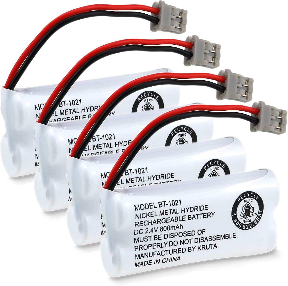 Cordless Phone Battery BT-1021 BBTG0798001 Compatible with Uniden BT-1021 BT1021 BT-1008 BT-1016 BT-1025 2.4V 800mAh Cordless Handset Phone Rechargeable Replacement Battery (Pack 4)