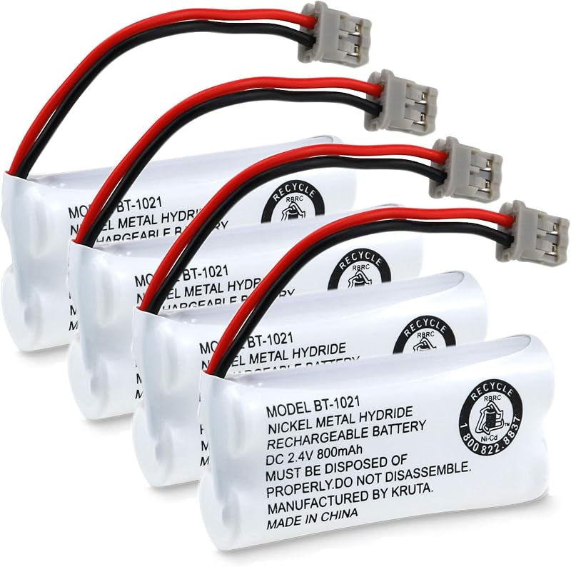Cordless Phone Battery BT-1021 BBTG0798001 Compatible with Uniden BT-1021 BT1021 BT-1008 BT-1016 BT-1025 2.4V 800mAh Cordless Handset Phone Rechargeable Replacement Battery (Pack 4)
