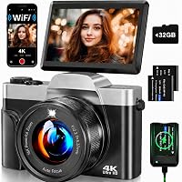 AUREAPIX Fotocamera Digitale 4K WiFi, 64 MP Autofocus