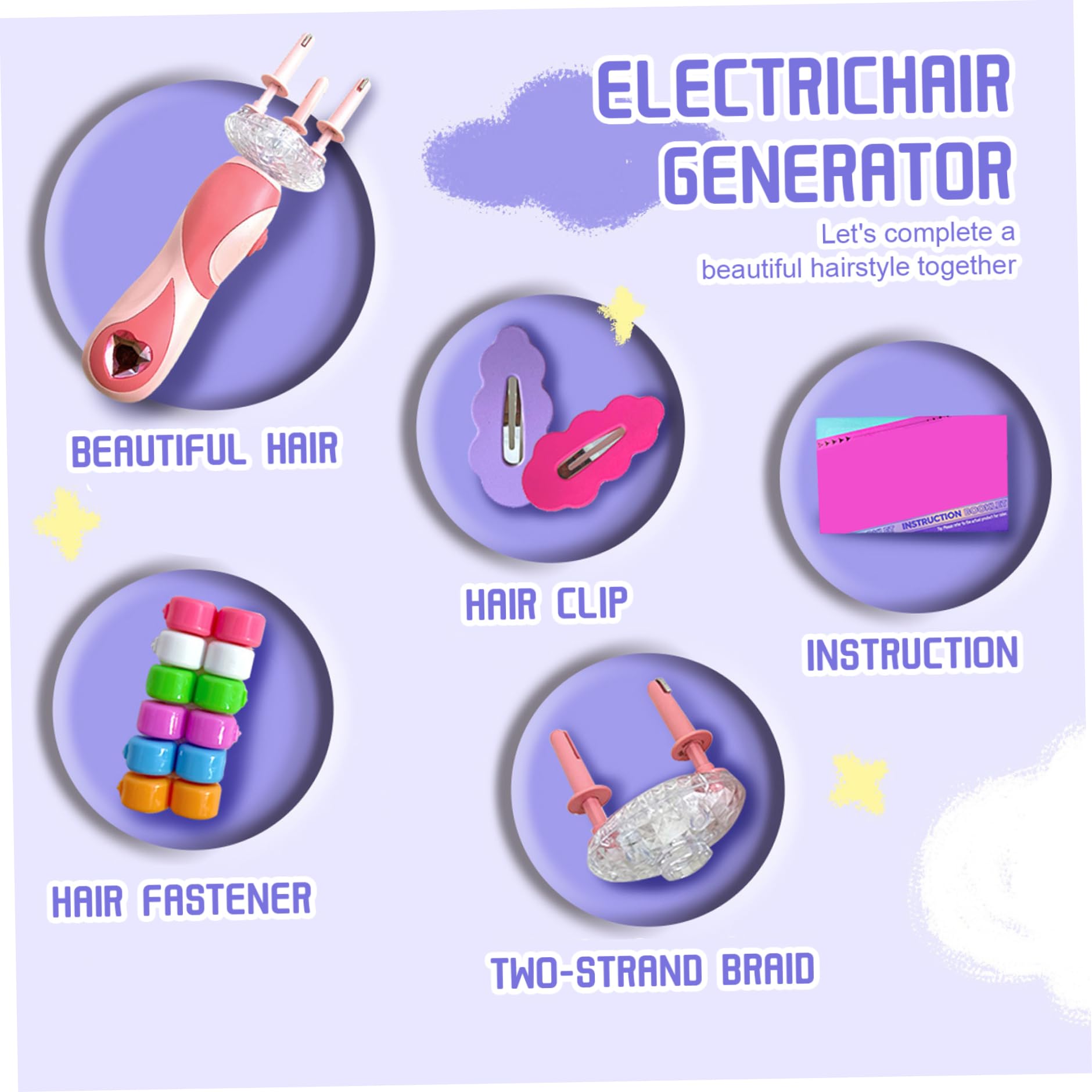 Trecciatrice automatica per capelli, strumenti portatili per intrecciare i capelli con clip e dispositivi di fissaggio per ragazze, kit di giocattoli per salone di styling fai-da-te, macchina per int