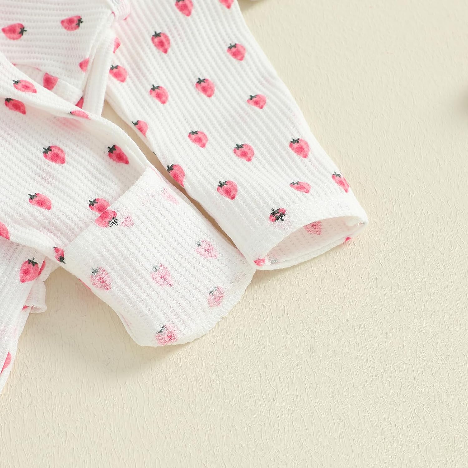 Yoawdats Newborn Baby Girl Clothes Cute Sleep&Play Footie Sleepers Romper Pajamas Strawberry Floral Print for Fall Winter - Image 4