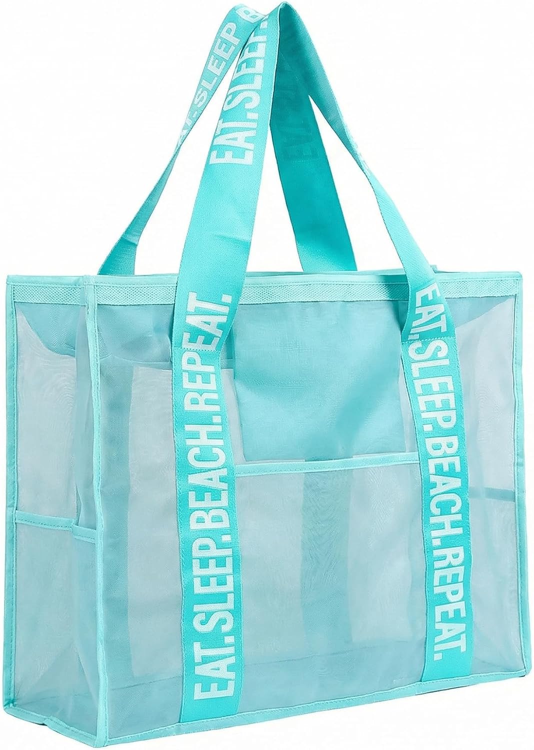 Extra Large Mesh Beach Bag with Zipper– 31L Beach Tote, Lightweight Foldable Pool Bag with Pockets for Towels