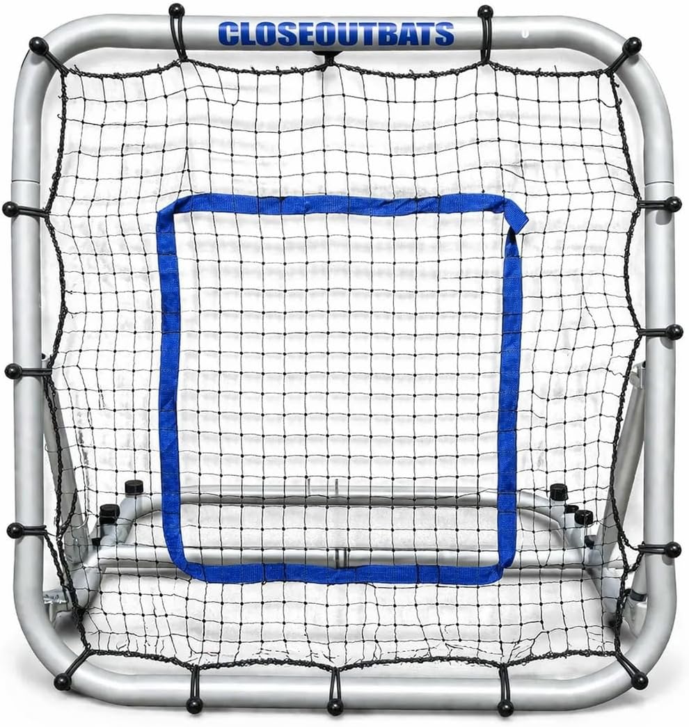 3 x 3 Rebounder Net for Baseball Softball - Portable and Adjustable - Pitching Throwing and Fielding