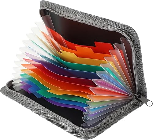 MAGICLULU Organizador de archivos de acordeón pequeño, carpeta de archivos expandible con cremallera para cupones, facturas de recibos, tarjetas de