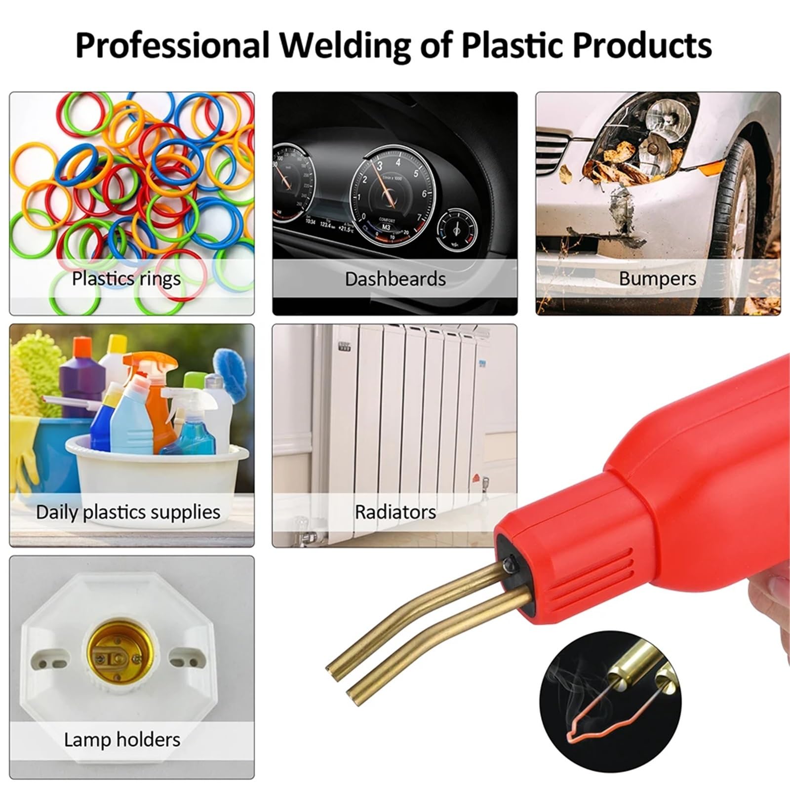 Kit di saldatura per plastica Para 200 punti metallici da 50 W, pistola termica, strumenti per la manutenzione paraurti 'automobile Kit Riparazione Paraurti Auto