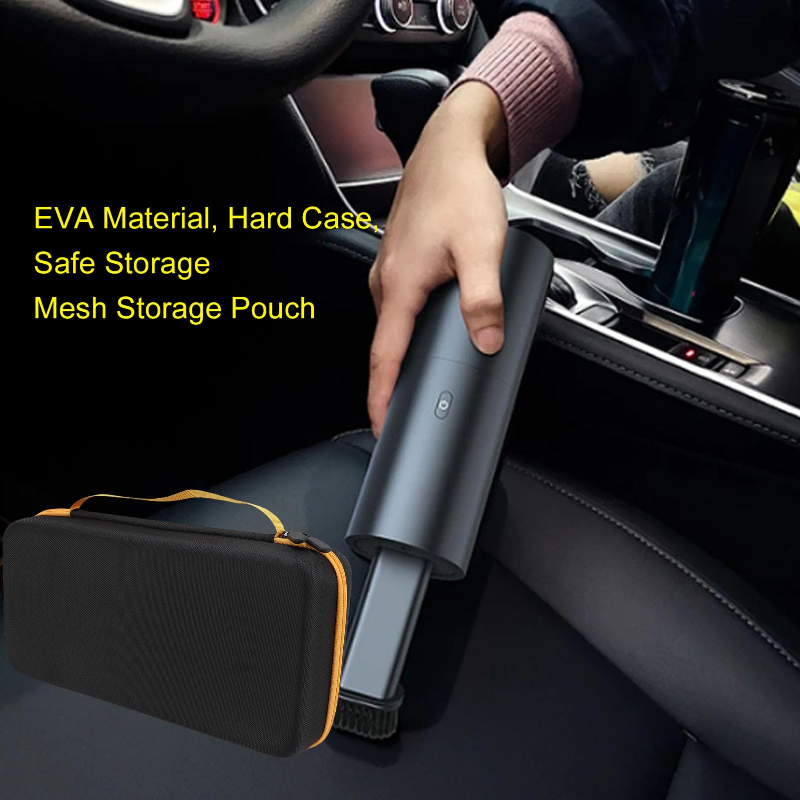 Elprico Dla Fanttik Slim V8 Mate CAR Vacuum Hard Case, Przenośna Twarda Skrzynia do Przechowywania, Fanttik Cordless V8/V10 CAR Organizator Próżniowy, Czarny (tylko obudowa)