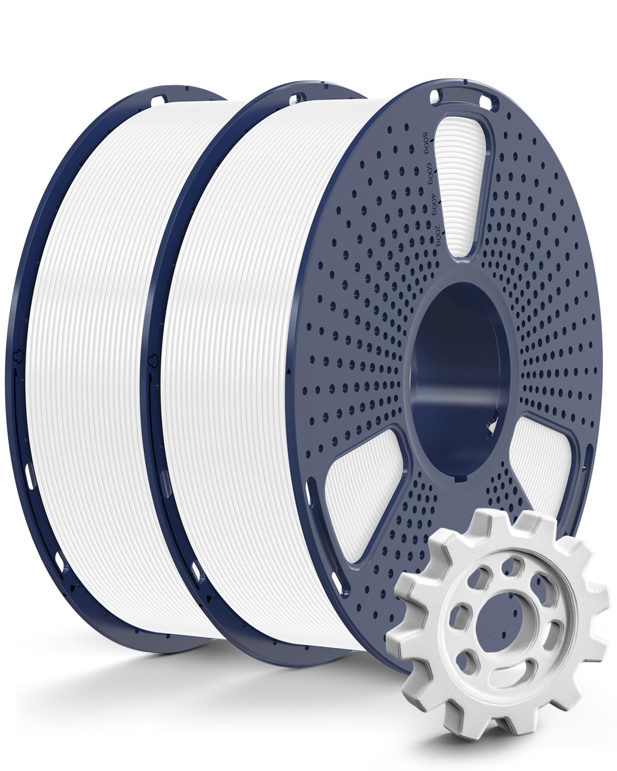 SUNLU High Speed PETG Filament 1.75mm Bundle, Less Stringing PETG 3D Printer Filament, 2kg in Total, 1kg per Spool, 2 Pack, White+White