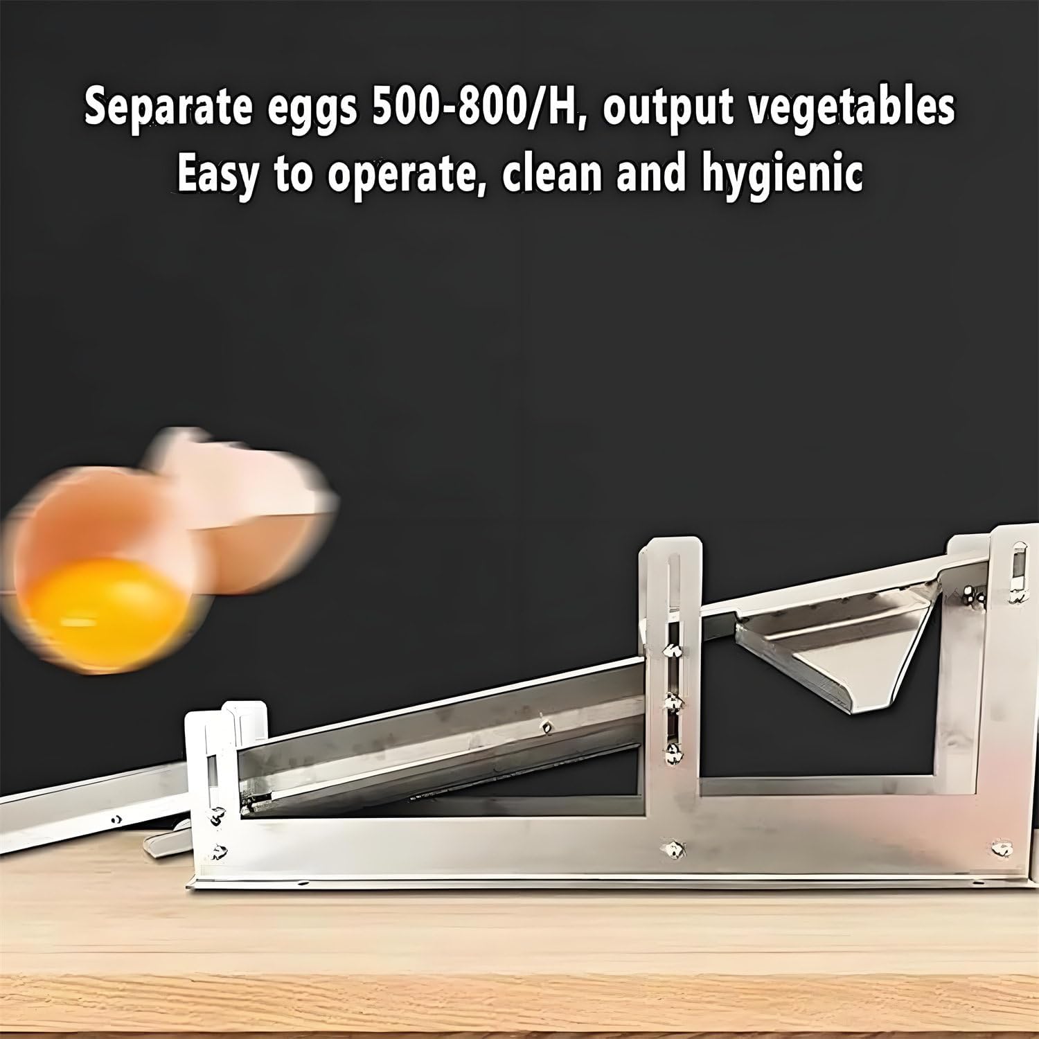 Commercial Egg Liquid Filter, 304 Stainless Steel Chicken Yolk Separator Machine, Adjustable Height, 500-800 Eggs/H Output, Efficient Protein Separator for Food Industry