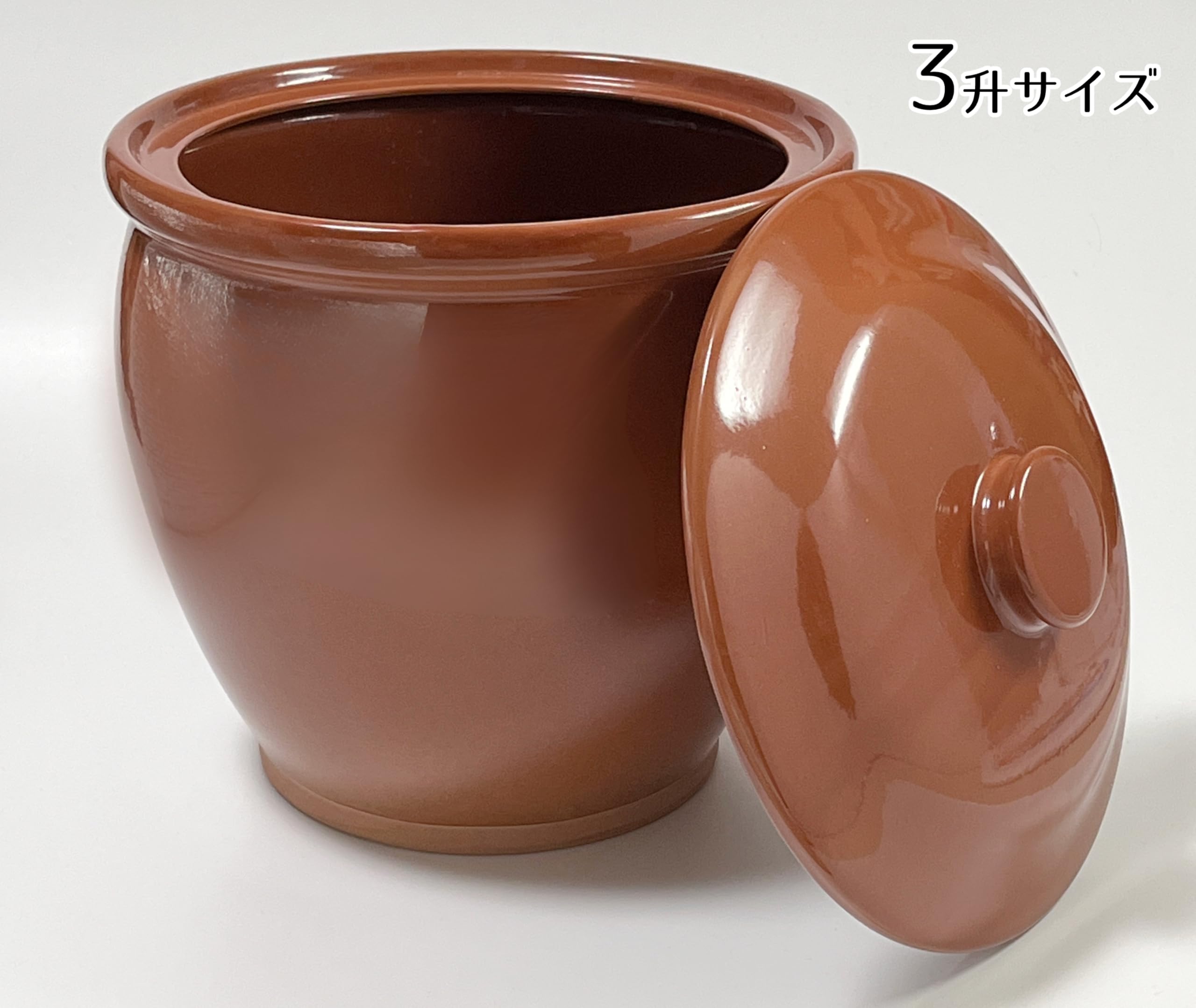 Amazon｜漬物好きのためのカメ(甕) 3升 ふた付きかめ 日本製 萬古焼