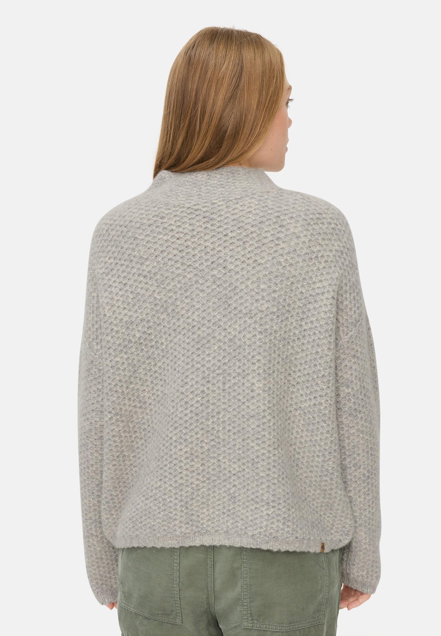 camel active Damen Strickpullover mit Stehkragen