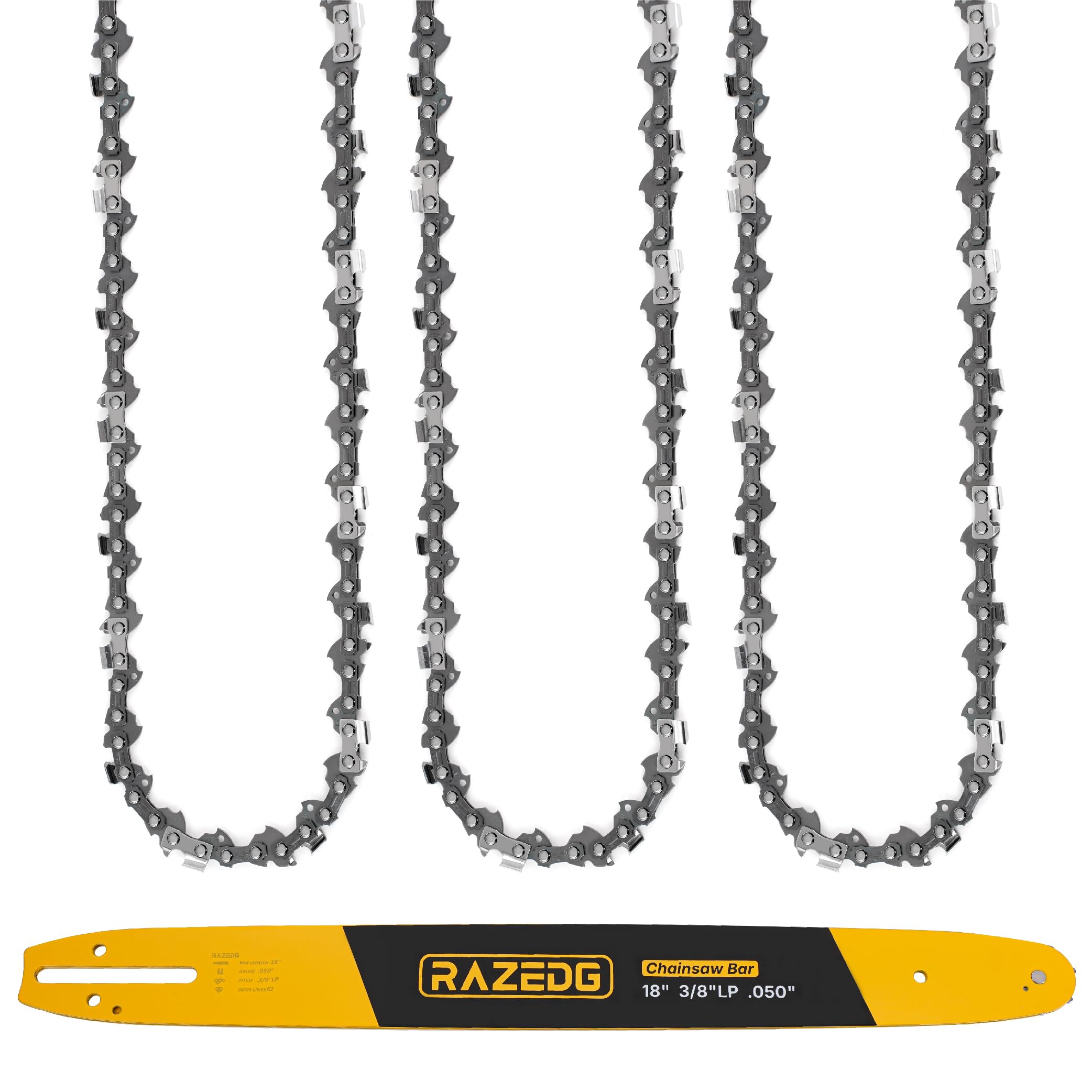 Amazon.com : RazEdg 18 Inch Chainsaw Bar and Chain Combo, 3/8
