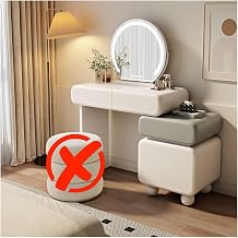 Vanity Table Set ,Modern Makeup Vanity Table,Storage Drawer Home Furniture Bedroom Wooden Makeup Dressing Table.Gray,Ordinary_80CM