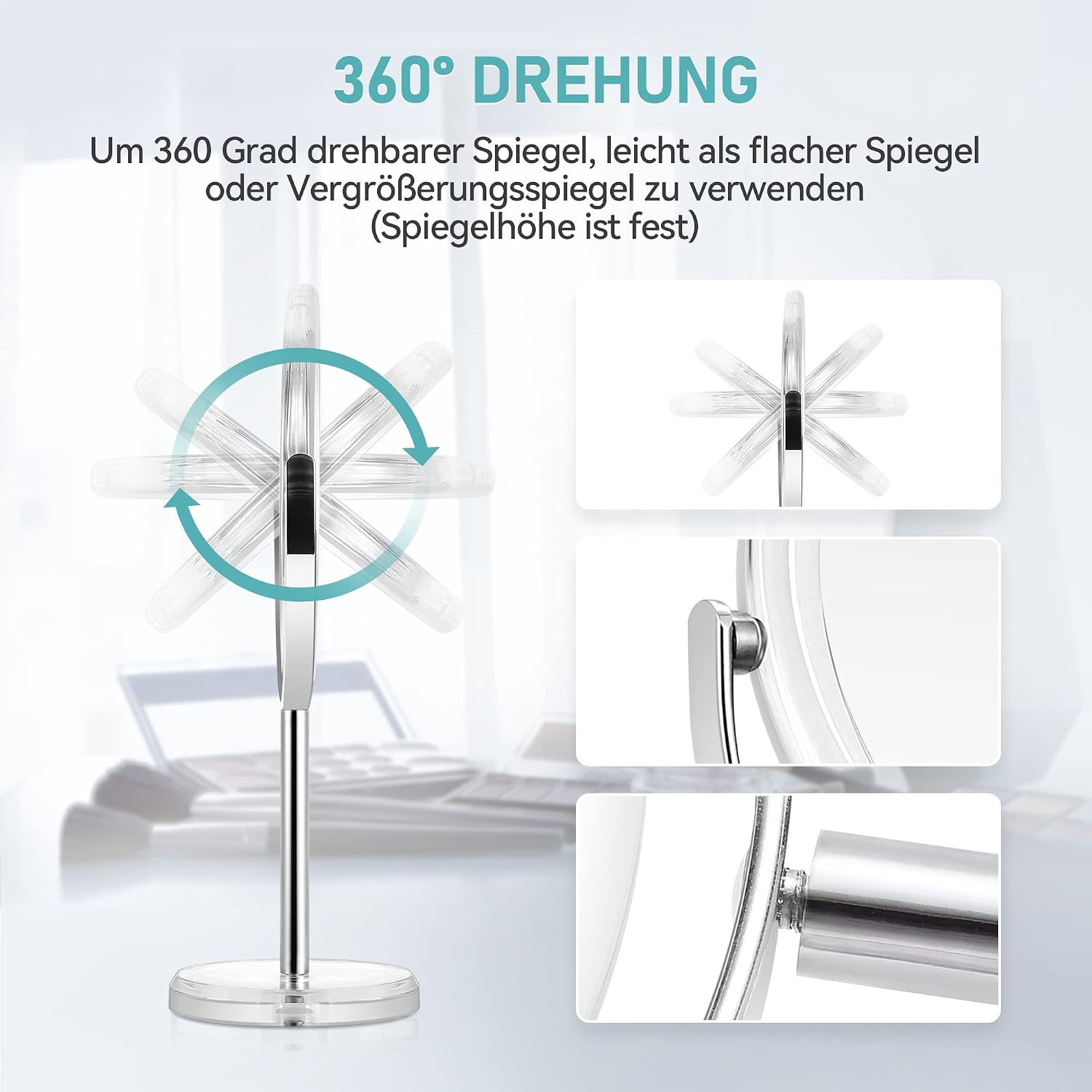 /><br />【10X miroir grossissant】Le miroir grossissant 10x est idéal pour les retouches, les détails et autres traitements de beauté. Le miroir de maquillage 10x vous aide à réaliser des applications de maquillage précises, telles que l'application de lentilles de contact et l'épilation des poils du visage et des sourcils, et vous permet d'éviter les mélanges maladroits et les petits défauts.</p>
<p><img src=