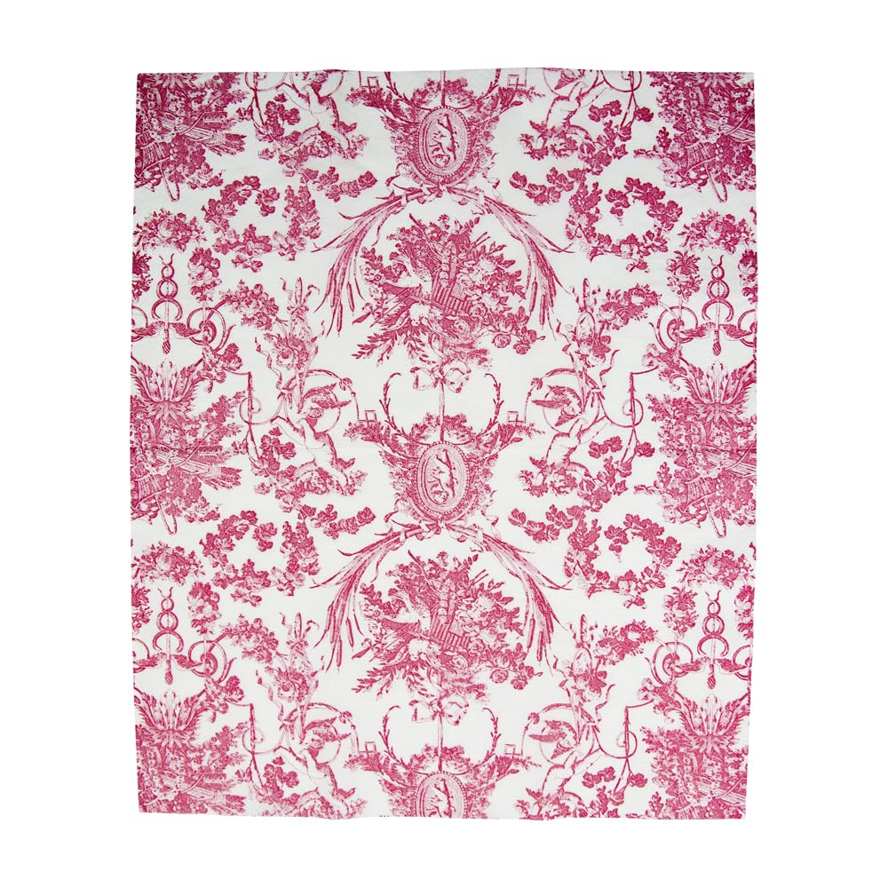Caspari Audubon Birds Paper Guest Towel Napkins, 15 Per Package, Pink
