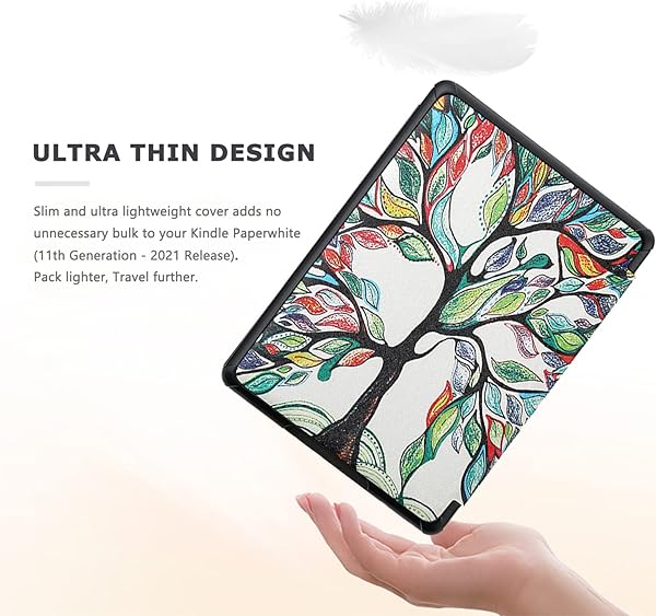 SCSVPN Case for 6.8'' Kindle Paperwhite 11th Generation & Kindle Paperwhite Signature Edition 2021 Release (Model NO.: M2L3EK / M2L4EK), Slim Durable PU Leather Cover with Hand Strap, Auto Sleep/Wake - 5