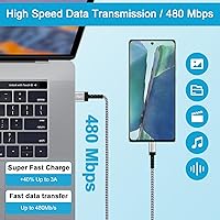 Vista 4 de Cable de carga automática para teléfono Android C, [3 pies+5 pies + 6 pies] USB A a USB tipo C, cable de carga rápida con puerto C para Google Pixel