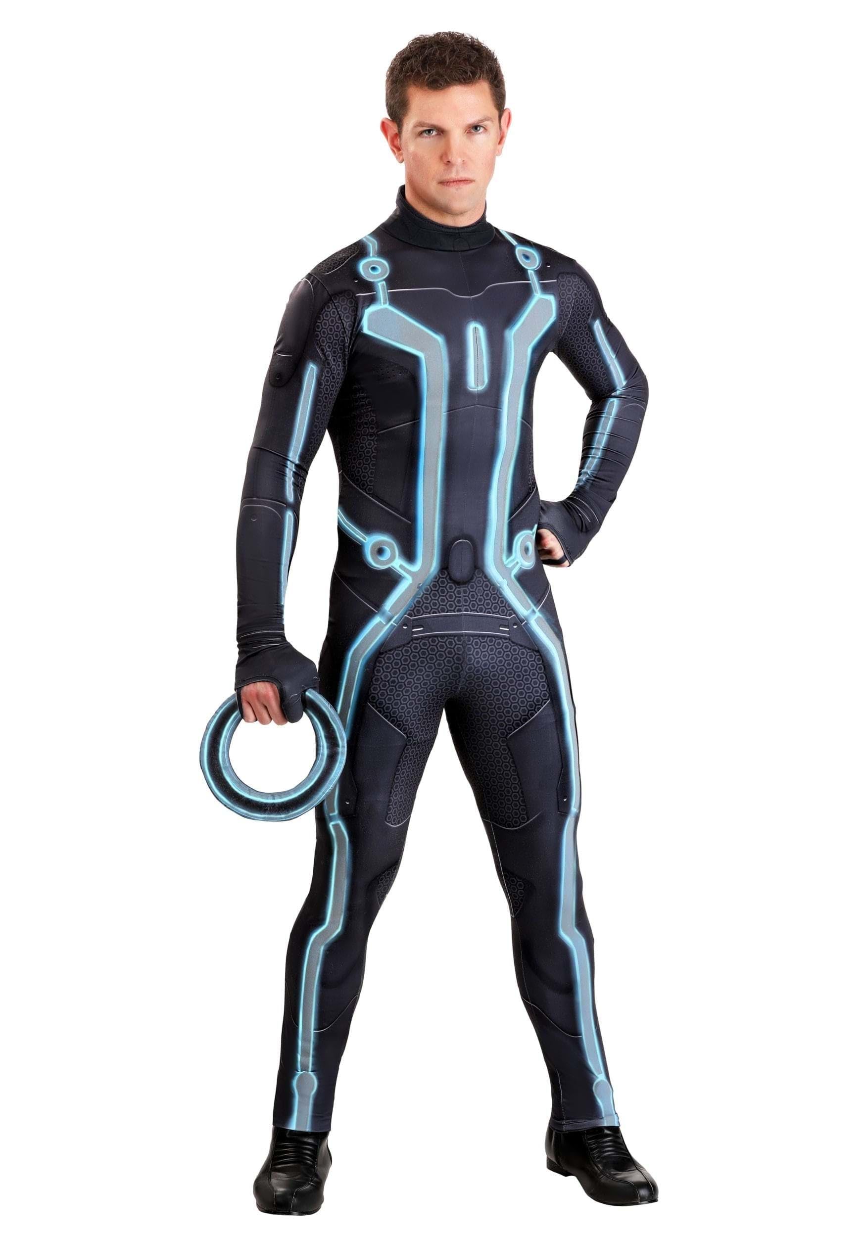 Disney Men's Tron Costume for Adults - Jumpsuit, Removeable Ring & Gloves - Officially Licensed Sci-Fi Attire