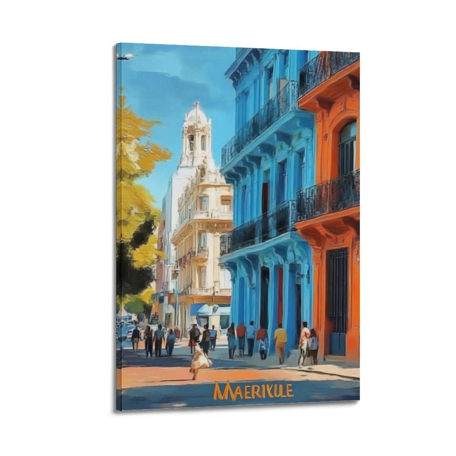 JUWRHRHHRH Buenos Aires Poster Canvas Aesthetic Wall Art Painting Decor for Living Room Bed Room 20x30inch(50x75cm) Frame-style