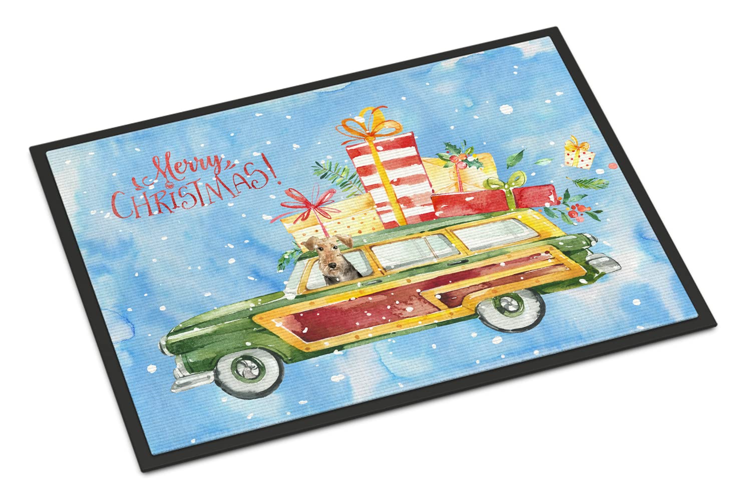 Caroline's Treasures Zerbino con scritta Merry Christmas Welsh Terrier, multicolore, 18 x 27 cm