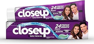 Closeup Triple Fresh Gel Toothpaste, Eucalyptus Freeze, for 24HR fresh breath, 120ml
