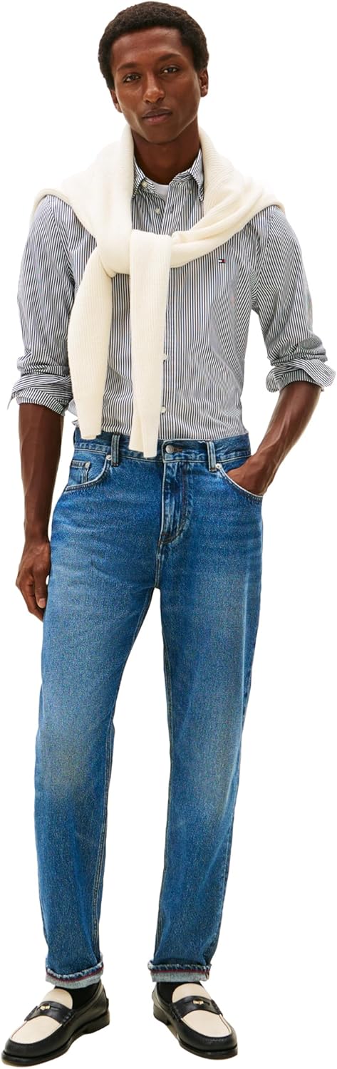 Tommy Hilfiger Mens Long Sleeve Poplin Shirts in Regular Fit, Men's Button Down Shirts, Also Available in Big and Tall - Image 3