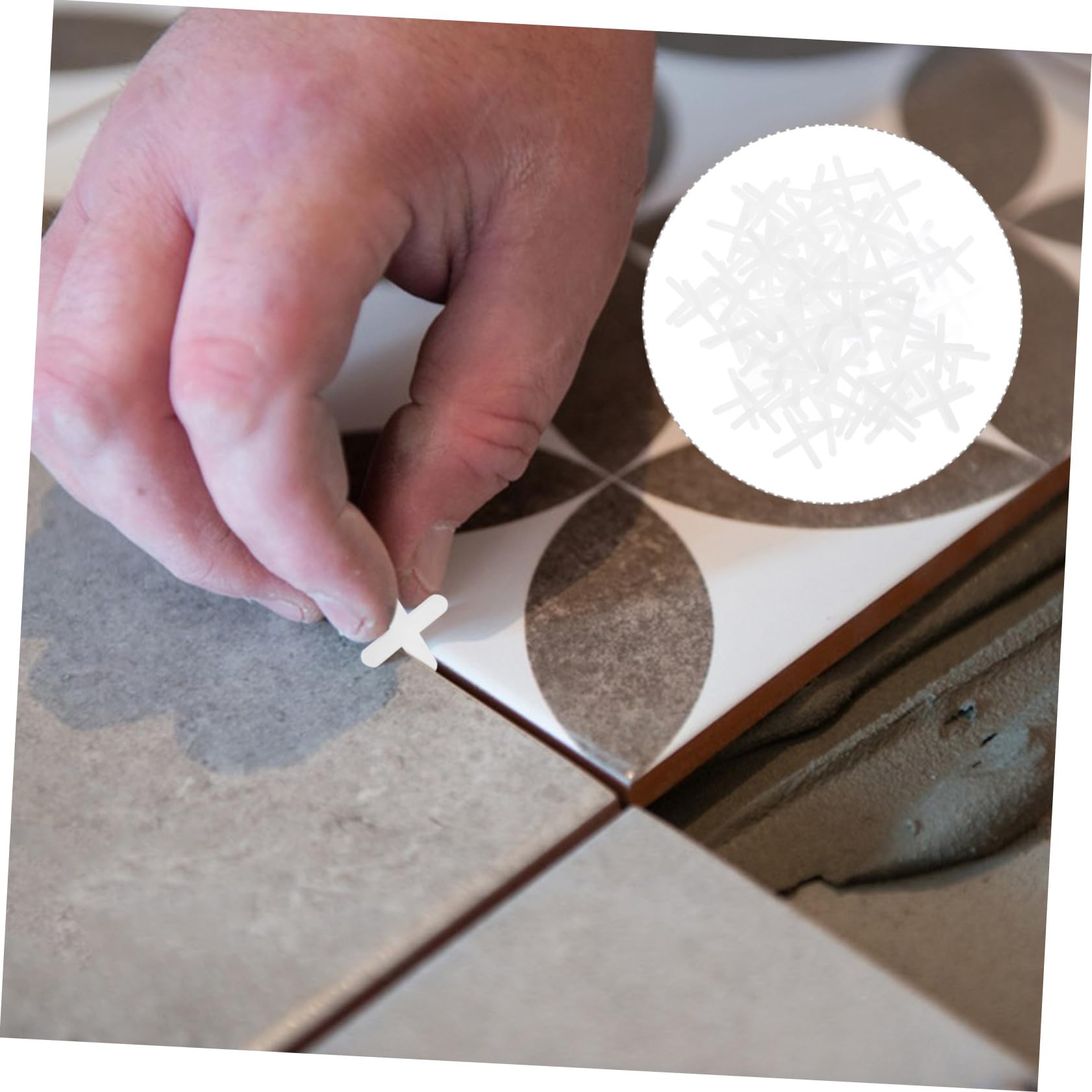 PartyKindom 8000pezzi Distanziatori Per Piastrelle Strumenti Di Livellamento Per Ceramica Spessori Forma Di Croce Per Posizionamento e Allineamento Pavimenti