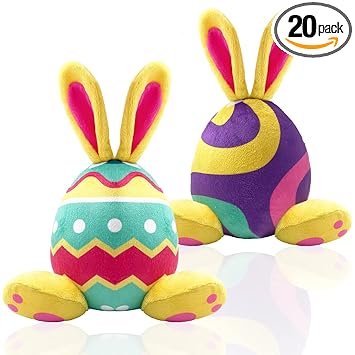 Lepawit 2 Pack Easter Dog Toys, Plush Squeaky Dog Toys, Yellow Bunny Shape Stuffed Dog Toys for Medium and Large Dogs