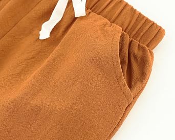 ACESTAR Toddler Baby Boys 2 Pieces Cotton Linen Set Long Sleeve Button Down Shirt Casual Pants Sets Spring Fall Outfits