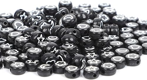 Miniatura 2 de PlusWin 1000 cuentas de letras redondas del alfabeto de 0.157 x 0.276 pulgadas (0.157 x 0.276 in), 4 estilos mixtos, cuentas y surtidos de cuentas