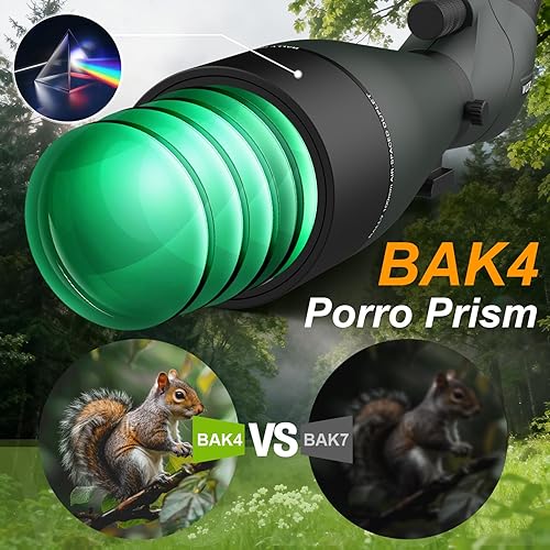 Miniatura 10 de Alcance de detección de 25-75 x 80/100 para disparar al objetivo, visor HD con bolsa de transporte, alcance impermeable BAK4 para observación