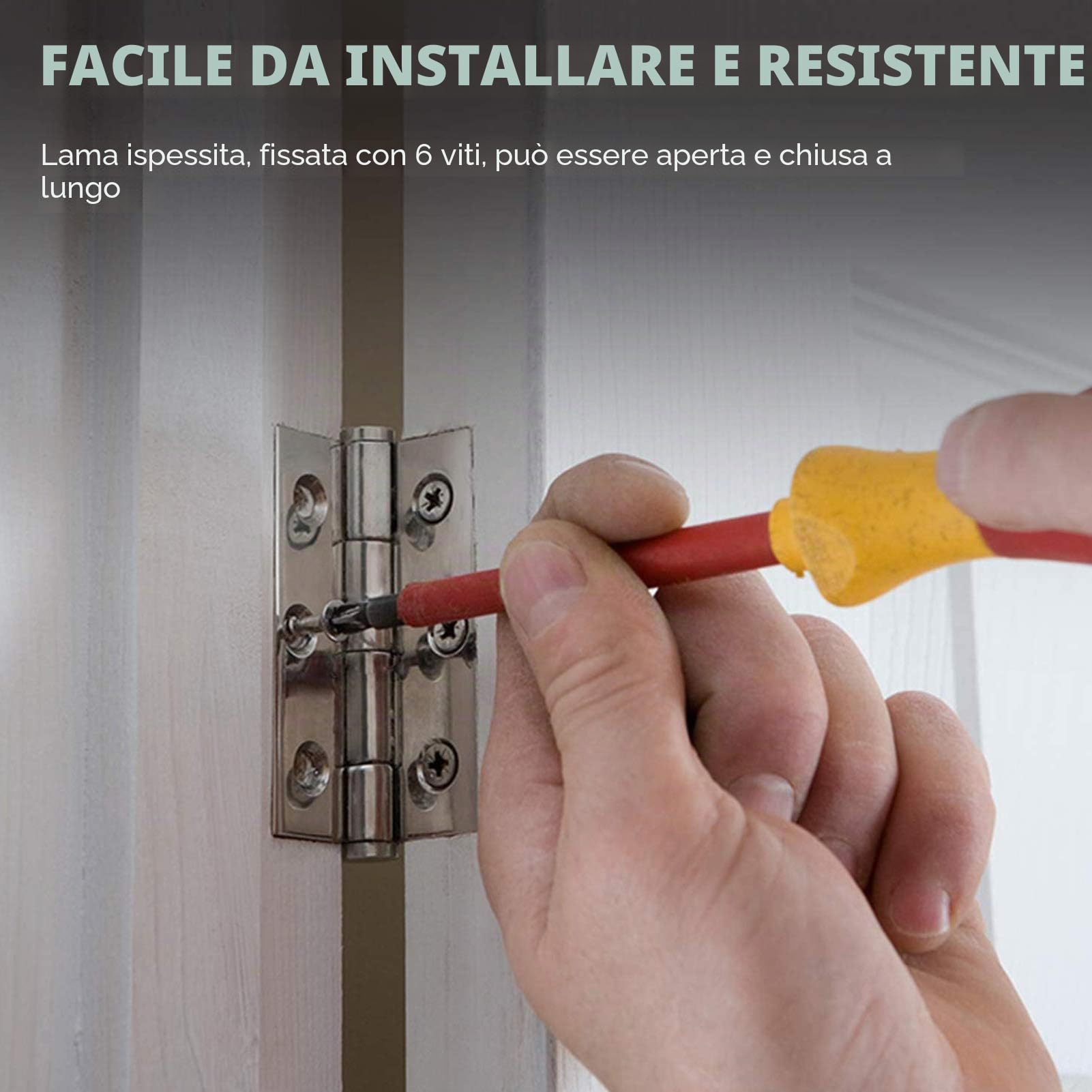 4 Pcs Cerniera a Vite Acciaio Inossidabile, 75mm × 50mm, per Legno, Nautica, Pieghevoli
