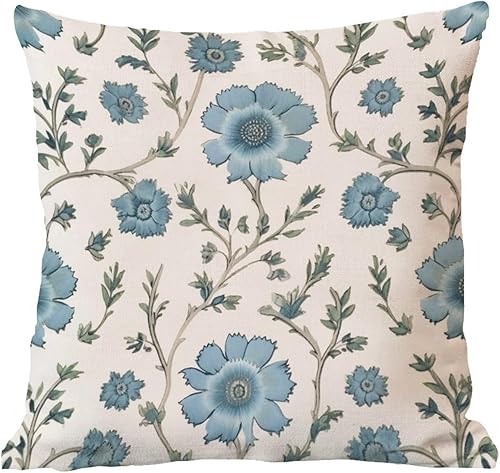 Miniatura 6 de Mughal Flower in Monsoon - Fundas de almohada chinoiserie, funda de almohada asiática, funda de cojín azul, 18 x 18 pulgadas, funda de almohada