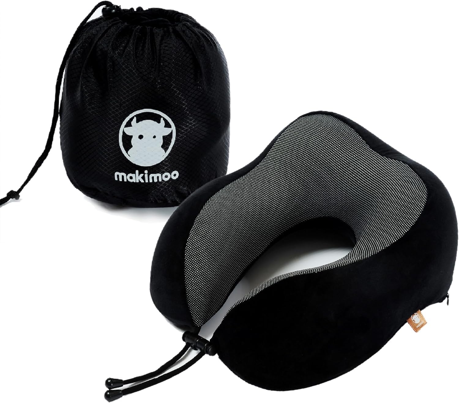 Travel Pillow, Best Memory Foam Neck Pillow, Head Support, Soft Pillow for Sleeping Resting, Airplane, Car, Home (Black)