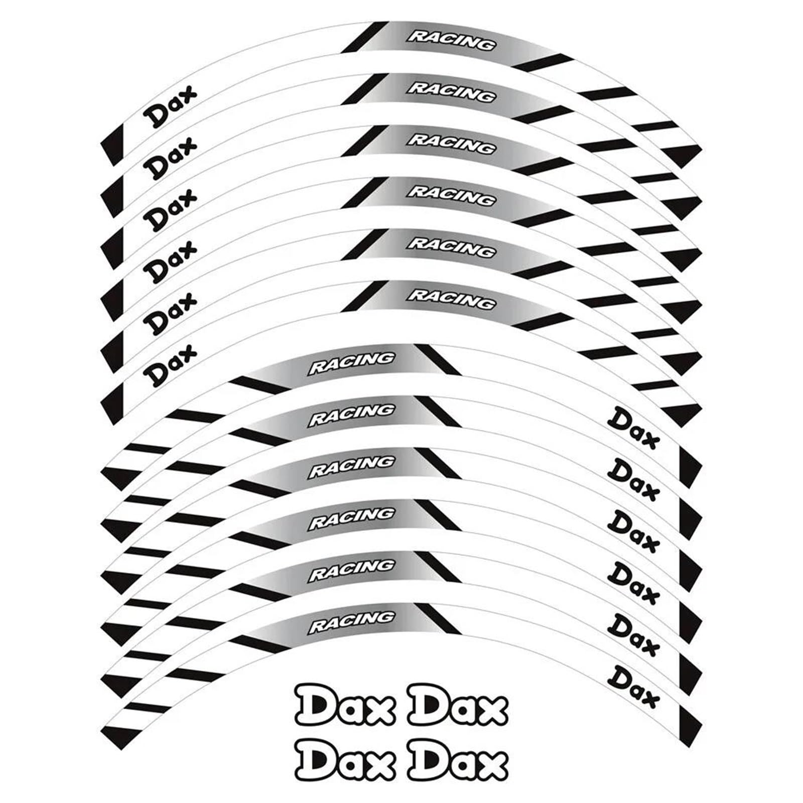 Motorcycle Wheel Rim Stripes Sticker Reflective for DAX 125 ST125 ST-125 Stickers Decal(Color21)