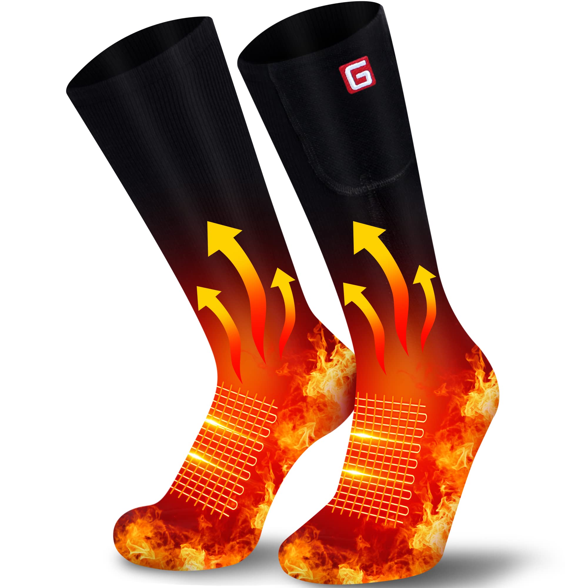 Heated Socks Rechargeable Electric Battery Heating Socks for Men Women with 3 Adjustable Heating Levels for Skiing Riding Hunting