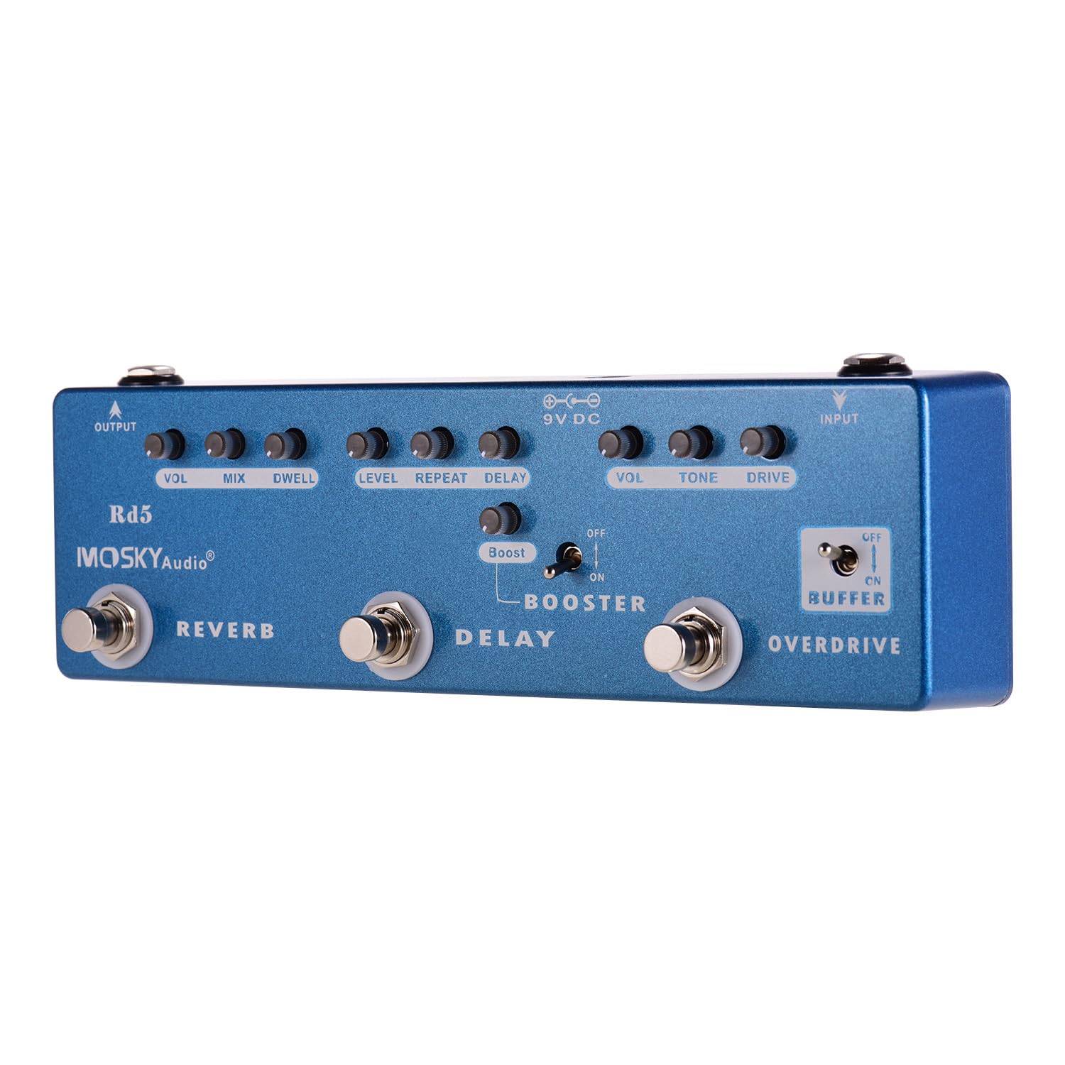 efektów gitarowych 5 w 1 pogłos, opóźnienie, overdrive, wzmocnienie, bufor True Bypass części gitarowe akcesoria