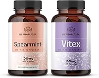 Vista 1 de HERBAMAMA Spearmint and Vitex Kit - Paquete de 1000 mg de hojas de menta verde y cápsulas Vitex Chasteberry - Vegano, sin OMG, sin gelatina, paquete