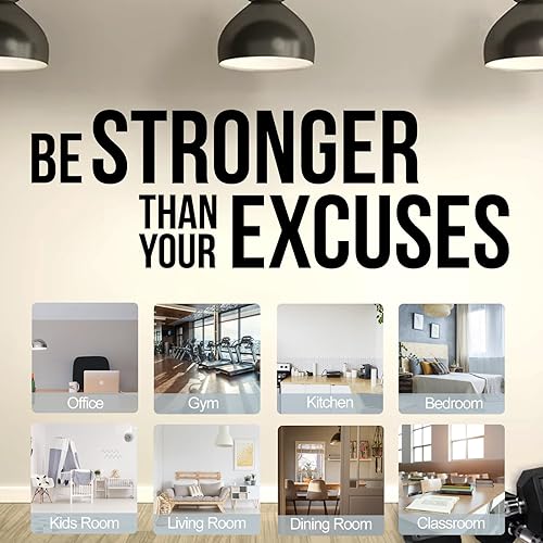 Miniatura 5 de BATTOO Calcomanía de vinilo, arte de pared inspirador Be Stronger Fitness, 40 pies de ancho x 13.5 pulgadas de alto, para gimnasio en casa, oficina,