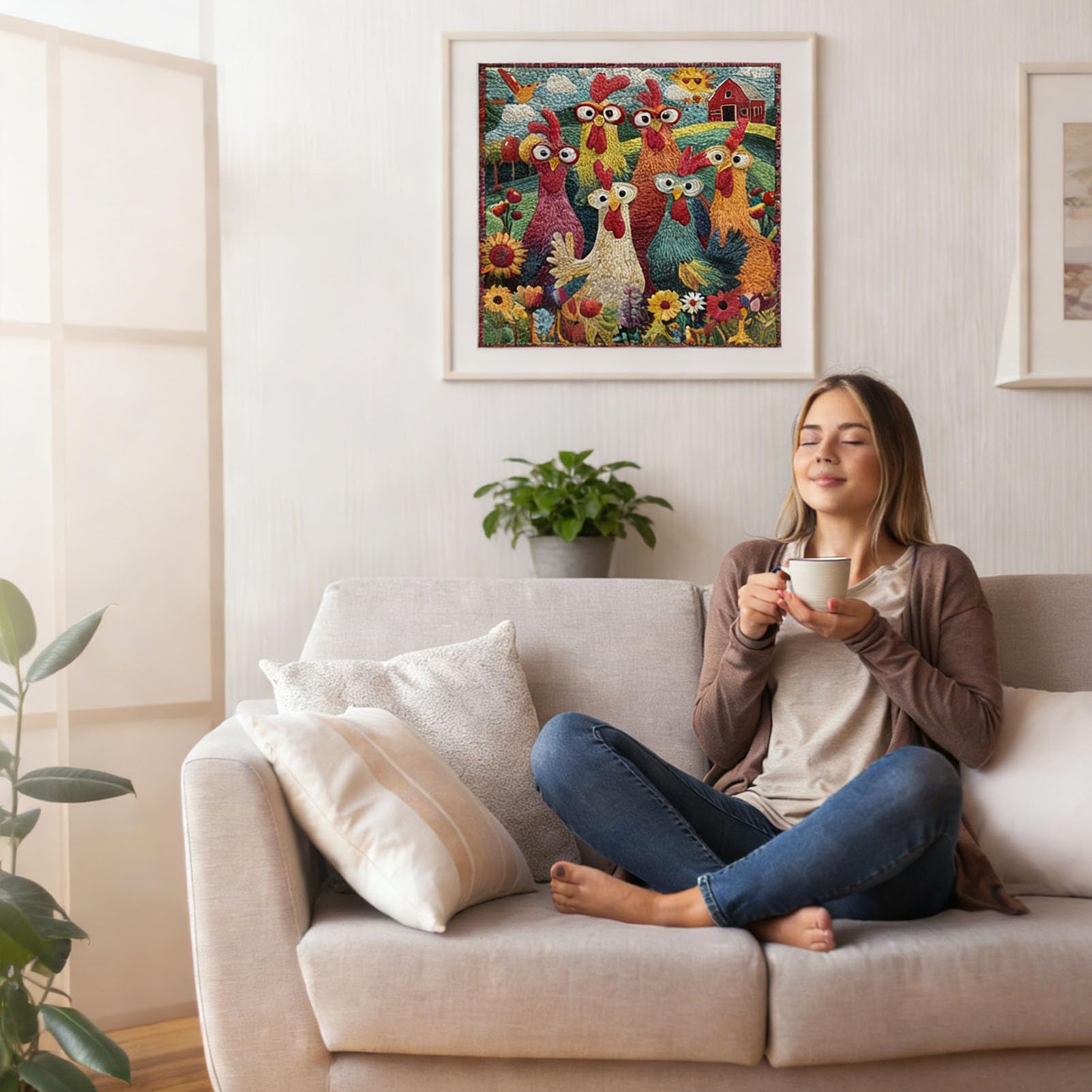 Puzzle di pollo, puzzle da 1000 pezzi, gioco impegnativo per principianti, amanti 'arte, decorazione da parete della fattoria, attività notturna per giochi in famiglia, set di puzzle difficili
