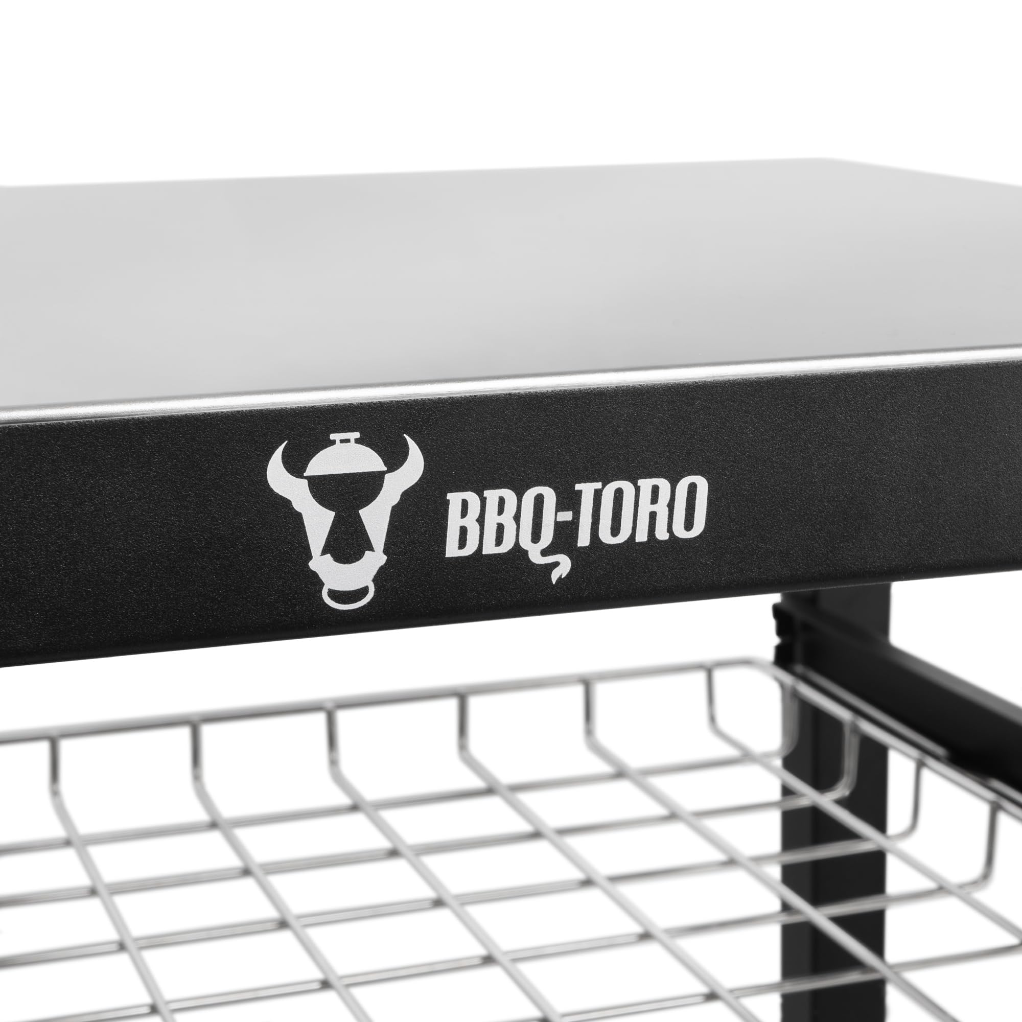 BBQ-Toro Chariot de barbecue 80 x 65,5 x 86,5 cm - Noir - Table de barbecue avec grande surface de travail - Table d'appoint pour barbecue d'extérieur - Table de barbecue d'extérieur (tiroir grillagé)