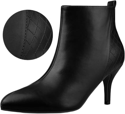 Allegra K Womens Pointed Toe Side Zipper Stiletto Heels Ankle Boots