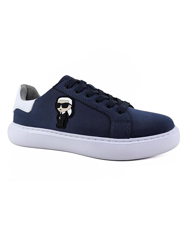 KARL LAGERFELD Paris Men's Prosper Karl Patch Sneaker, Navy, 7.5 by KARL LAGERFELD - Used condition - US$76.46