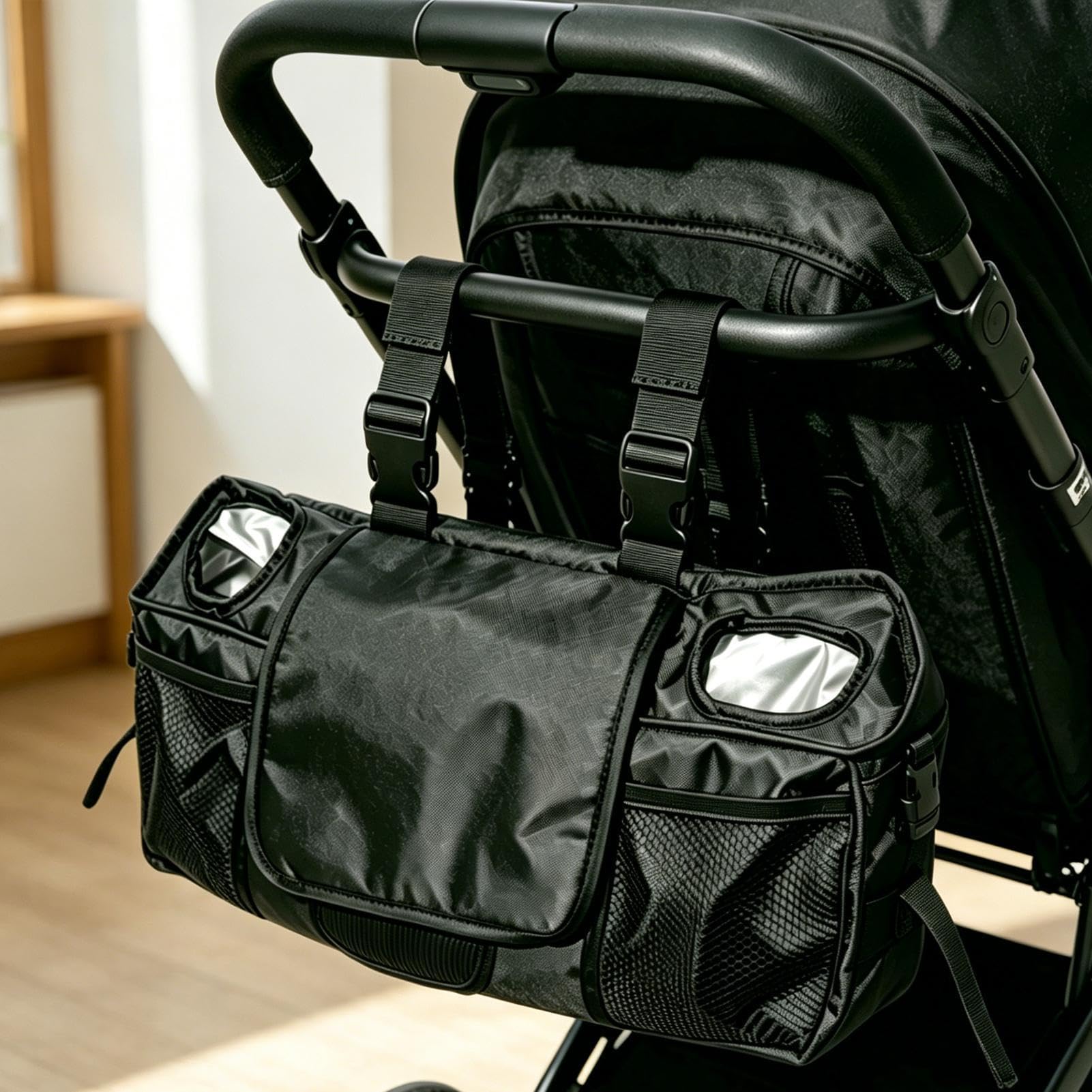 Organizer Da Passeggino Custodia Portatutto Con Portabicchiere Termico | Borsa Capiente Per Passeggino Per Genitori, Mamme, Passeggiate Quotidiane, Viaggi, Vacanze, Campeggio, , Spiaggia