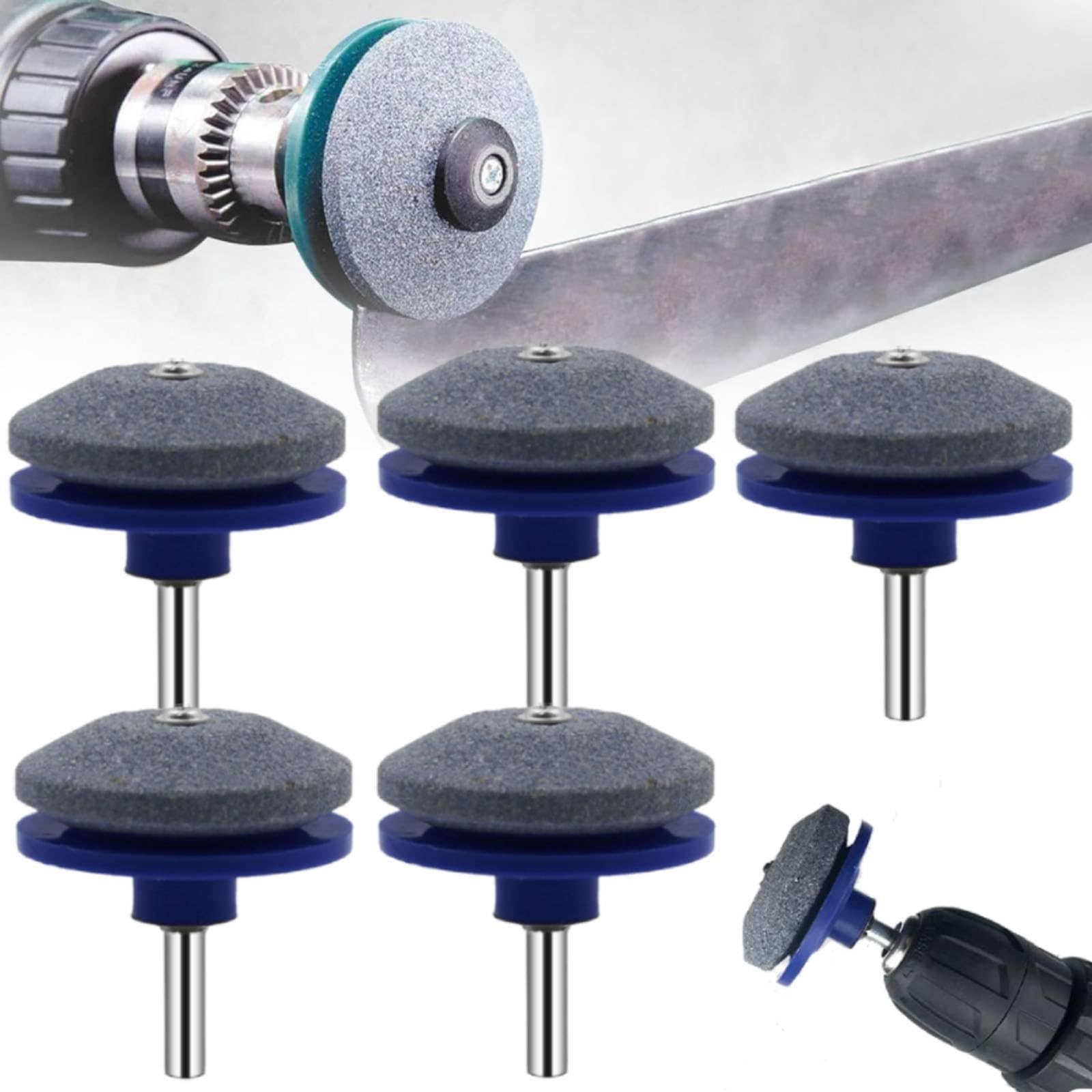 5Pack Lawn Mower Blade Sharpener, Sharpening Tool, Garden Tool Sharpener for Multiple Shear Blades, Lawn Mower Blade Sharpener with Lawn Mower Edge Attachment Device (Blue -5pcs) — image 1